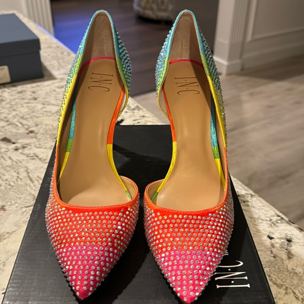 INC International Concepts Multicolor Rhinestone Heels